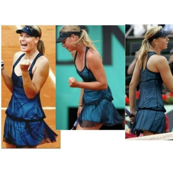 Nwt NIKE Maria Sharapova Tennis Dress w/ Bra Skirt Blue S Small